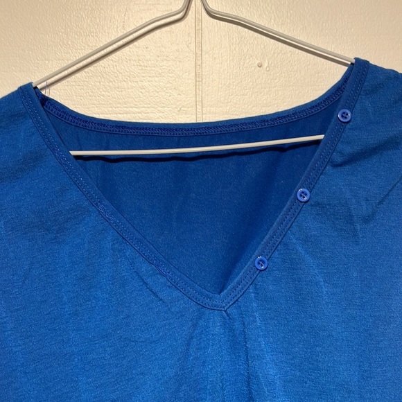 Blue Tank Top with Buttons on the Neck Line - Picture 3 of 3